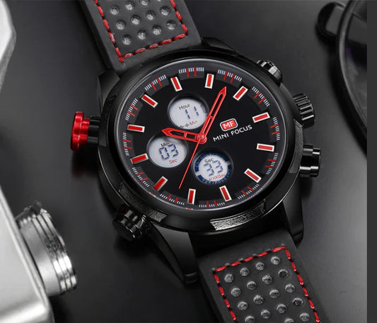 MINI FOCUS Reloj Deportivo de Cuarzo Impermeable para Hombre