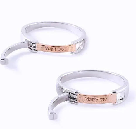 Anillos de Pareja de Plata para Hombre y Mujer - Diseño Reversible
