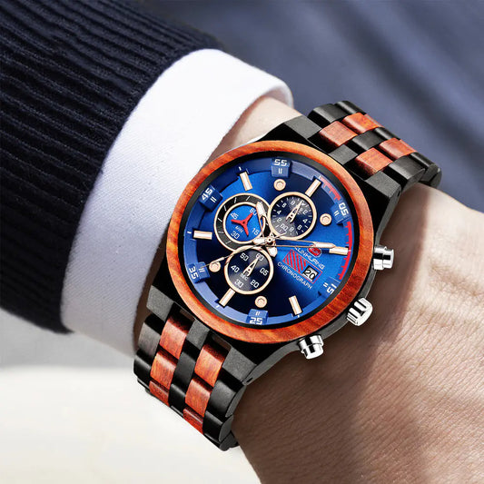 Reloj deportivo de madera, multifuncional luminoso
