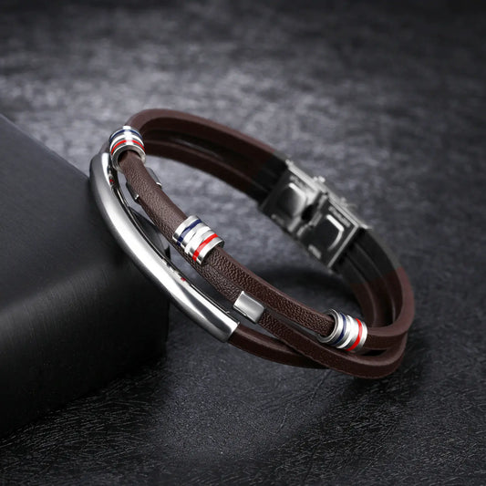 Pulsera de Cuero Trenzado para Hombres