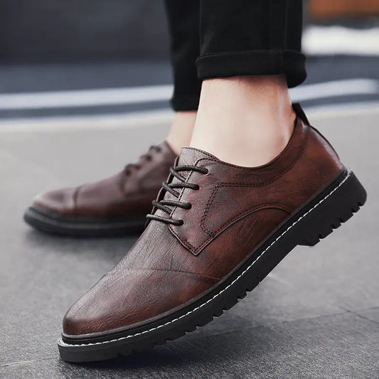 Zapatos Casuales de Cuero para Hombres a la Moda - Diseño Transpirable