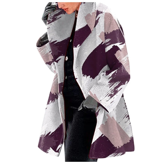 Chaqueta estampada de lana de moda para mujer