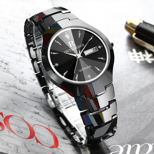 Reloj de Cuarzo de Acero de Tungsteno para Hombre