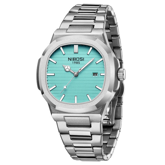 Reloj de cuarzo de acero inoxidable para hombre NIBOSI