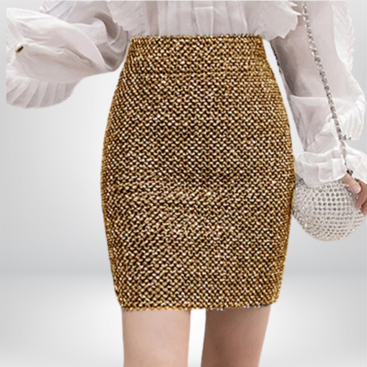 Falda Corta Ceñida de Cintura Alta