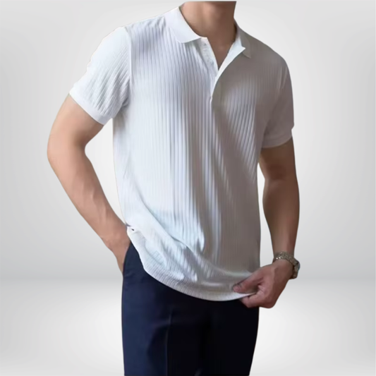 Polo de punto de rayas verticales para hombre