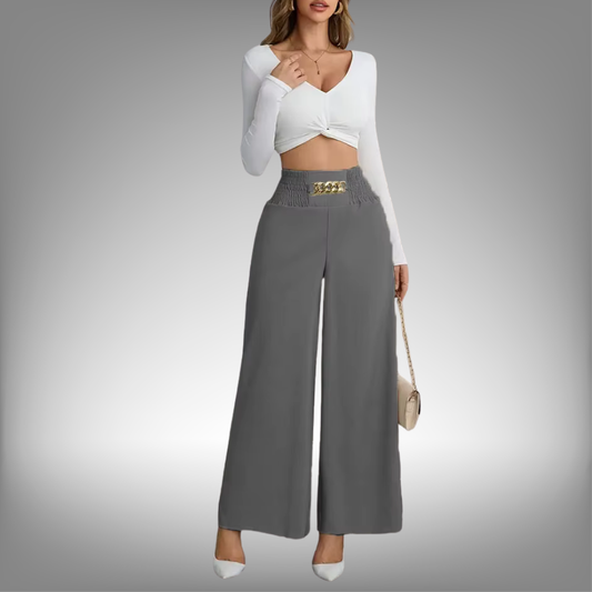 Pantalón Wide Leg "Chiffon Elegance" – Edición Office