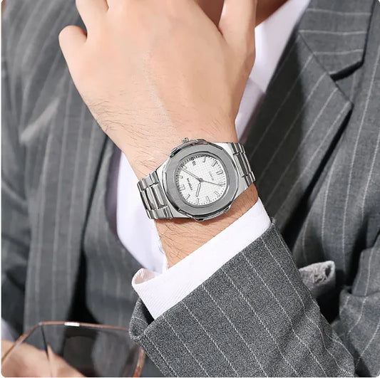 Reloj de Cuarzo de Acero Impermeable