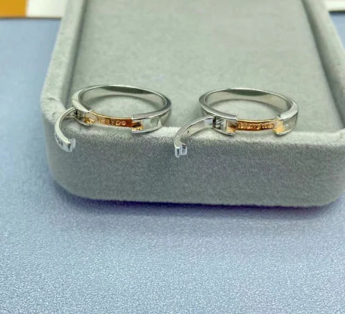 Anillos de Pareja de Plata para Hombre y Mujer - Diseño Reversible