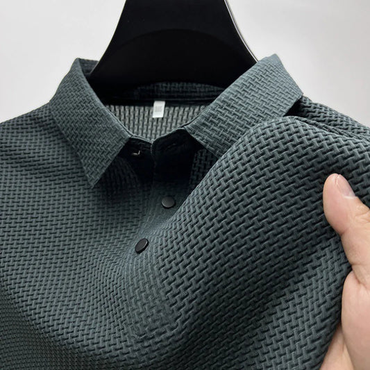Camiseta Polo de Malla de Seda Helada para Hombre