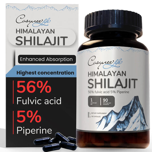 Cápsulas Himalayas de Shilajit cosynee hechas con polvo de Shilajit Puro y Orgánico