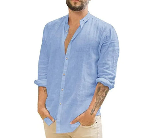 Camisa de Cuello de Color Sólido