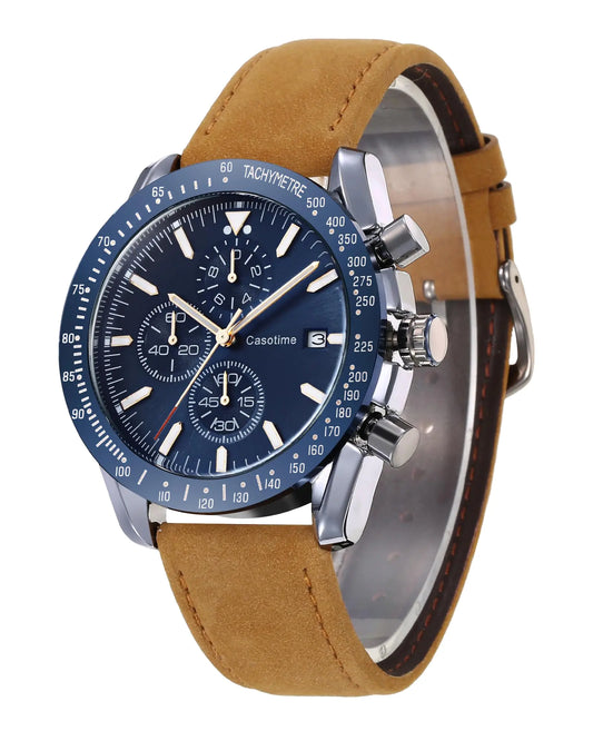 Reloj Casotime Elegante Cronógrafo de Cuero para Hombre 30M