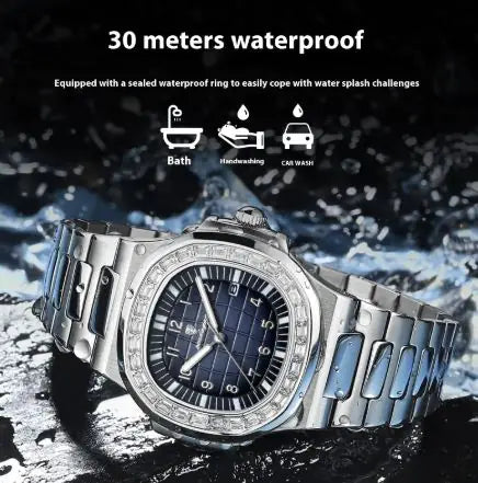 Reloj de Cuarzo Luminoso Impermeable de Lujo para Hombre