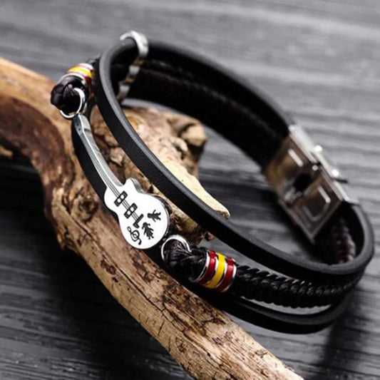 "pulseras de cuero trenzado: elegancia atemporal"