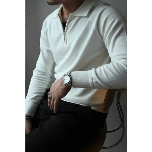Camisa Polo Tejida con Cremallera Media para Hombre