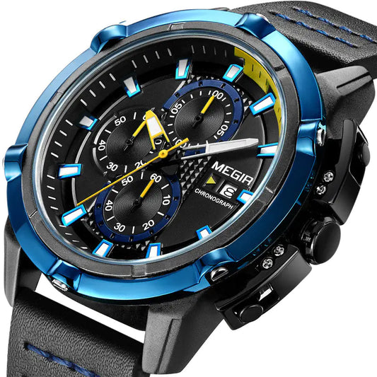 MEGIR 2062 Reloj de Cuarzo Multifuncional para Hombre