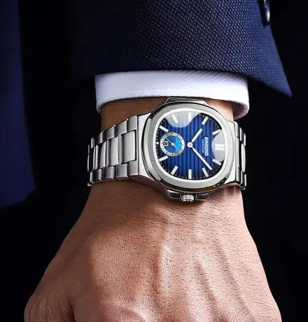 Reloj de cuarzo con correa de acero Retro
