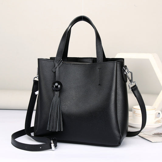 Cartera Elegante de Cuero Ceroso - Bolso Moderno para Mujer