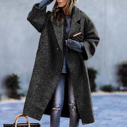 Chaqueta de Moda Casual Larga para Mujer
