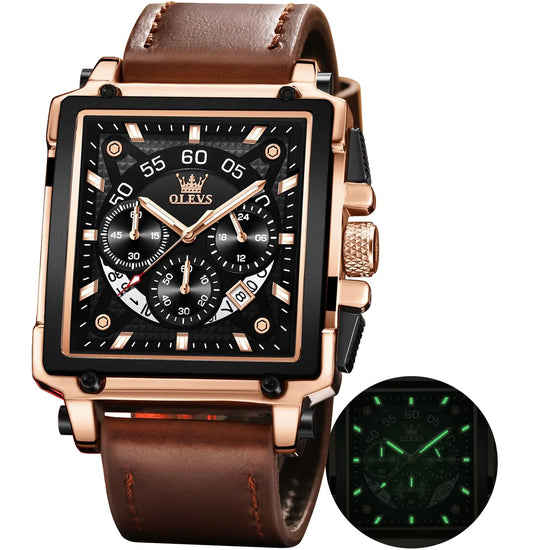Reloj de cuarzo de negocios cuadrado OLEVS