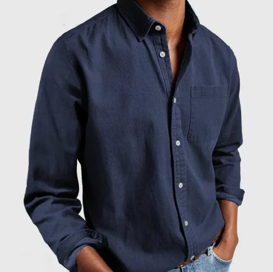 Camisa de Hombre de Manga Larga con Solapa