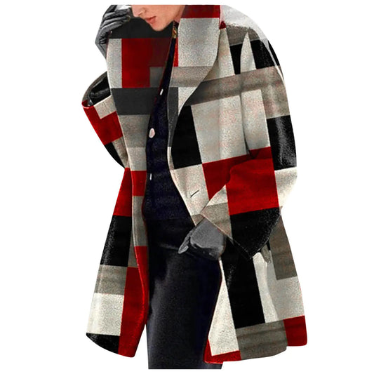 Chaqueta estampada de lana de moda para mujer