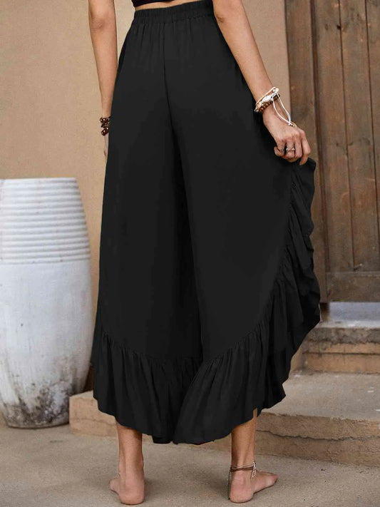 Pantalones Largos Enzo con Adorno de Volantes