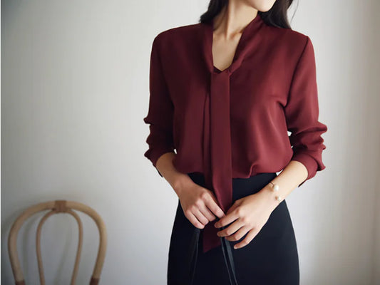 Camisa de Gasas con Detalles de Lazo