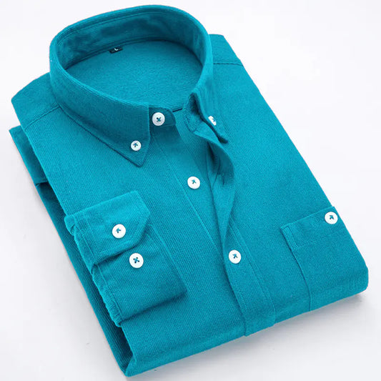 Camisa de Pana Delgada de Manga Larga para Hombre