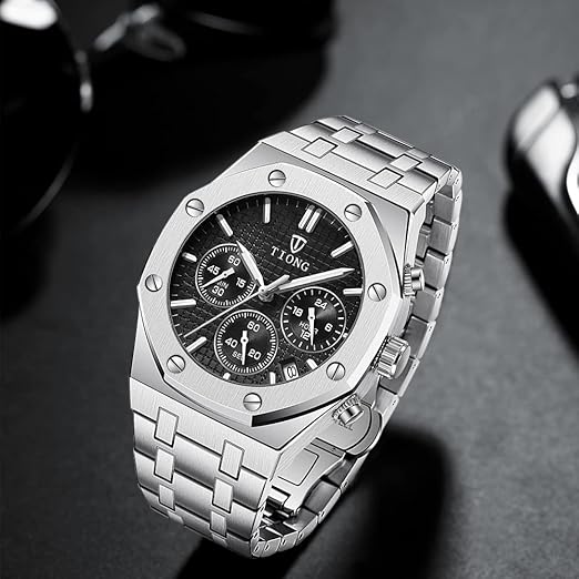 Reloj de Pulsera Impermeable de Acero Inoxidable, Tiong, Marca de Lujo con Cuarzo