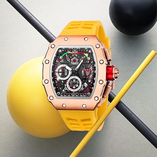 Reloj cronógrafo FANMIS Luxe Square Tonneau para hombre