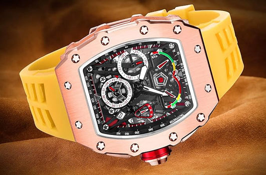 Reloj cronógrafo FANMIS Luxe Square Tonneau para hombre