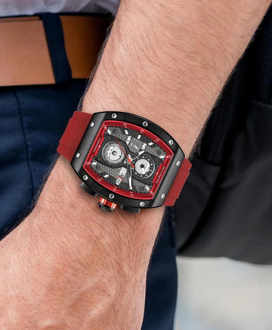 Reloj Deportivo FELITI FORTONS Tonneau 3ATM Cronógrafo Luminoso