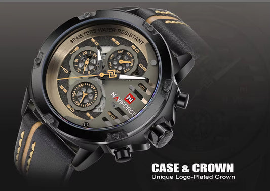 Reloj Multifuncional de Cuarzo a Prueba de Agua para Hombre