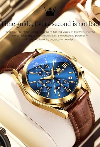 Reloj OLEVS, Esfera Grande,  Cronógrafo Multifuncional, Fecha Luminosa,