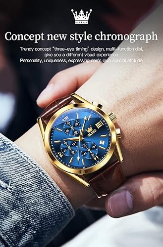 Reloj OLEVS, Esfera Grande,  Cronógrafo Multifuncional, Fecha Luminosa,