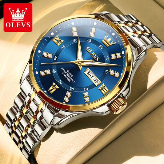 Reloj OLEVS con Esfera Azul para Hombre de Negocios