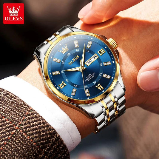 Reloj OLEVS con Esfera Azul para Hombre de Negocios