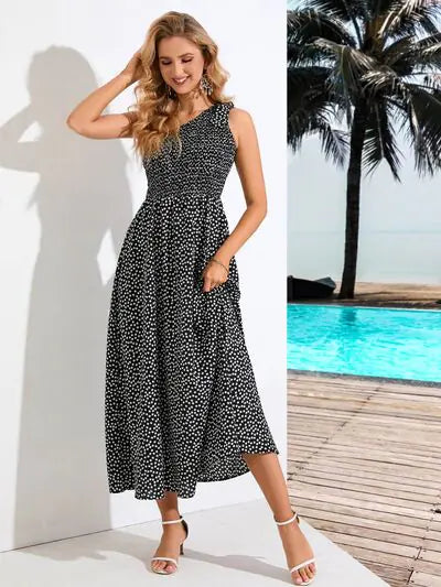 Vestido Midi Zoe de un Solo Hombro