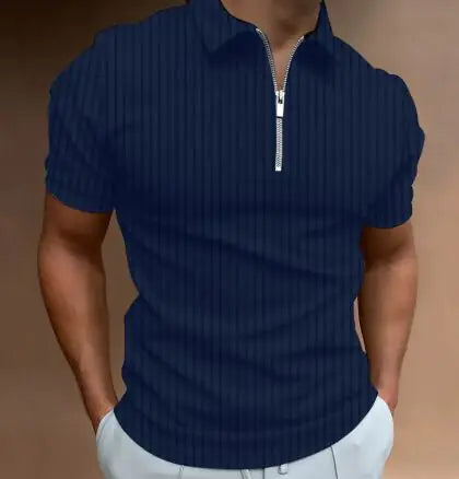 Camiseta de Rayas con Cremallera POLO para Hombre