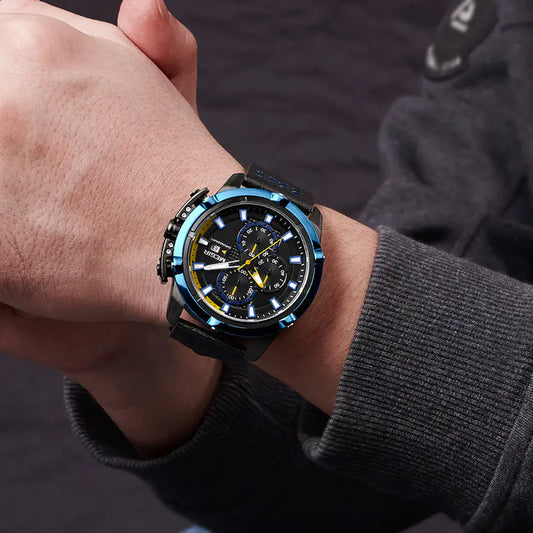MEGIR 2062 Reloj de Cuarzo Multifuncional para Hombre