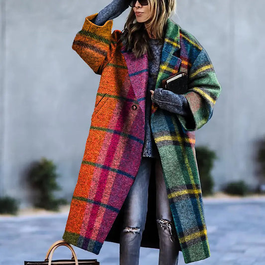 Chaqueta de Moda Casual Larga para Mujer