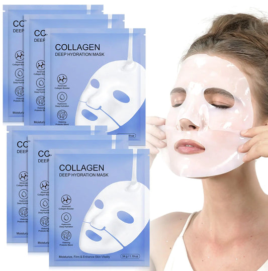 Mascarilla Facial de Colágeno HUYEHF, Hydrogel Minimizadora de Poros Mejora de Elasticidad