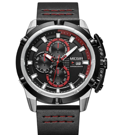MEGIR 2062 Reloj de Cuarzo Multifuncional para Hombre
