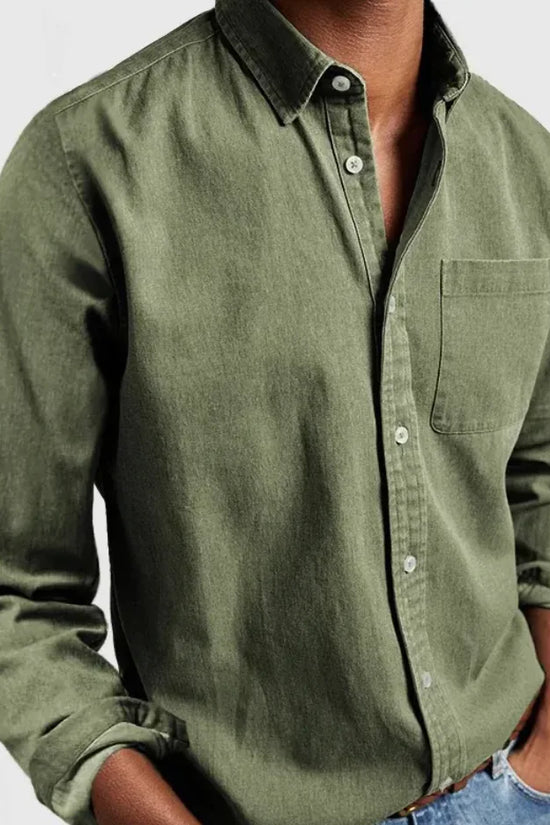 Camisa de Hombre de Manga Larga con Solapa