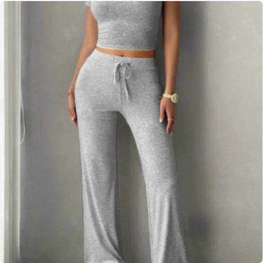 Conjunto de Moda Casual Urbano con Cuello Redondo