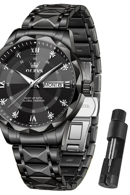 Reloj de cuarzo con diamantes de lujo para hombre OLEVS