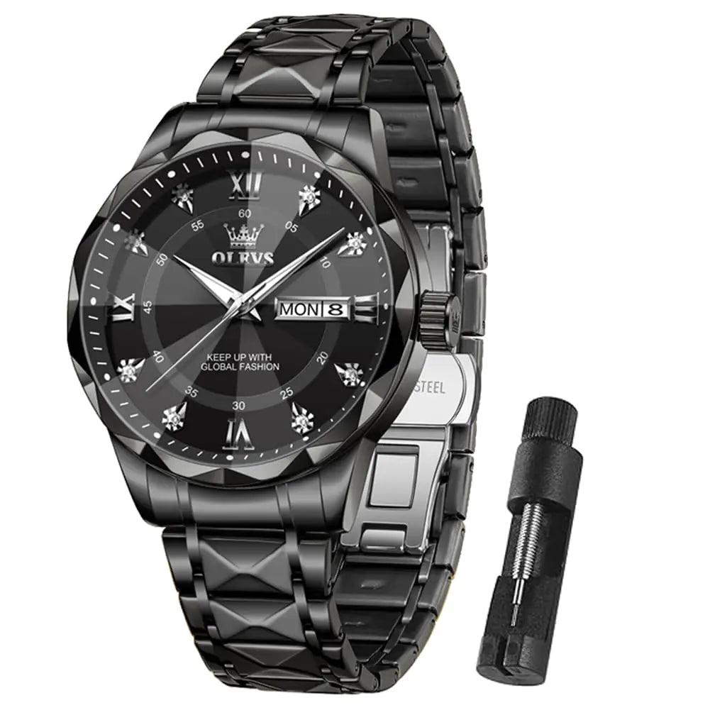 Reloj de cuarzo con diamantes de lujo para hombre OLEVS