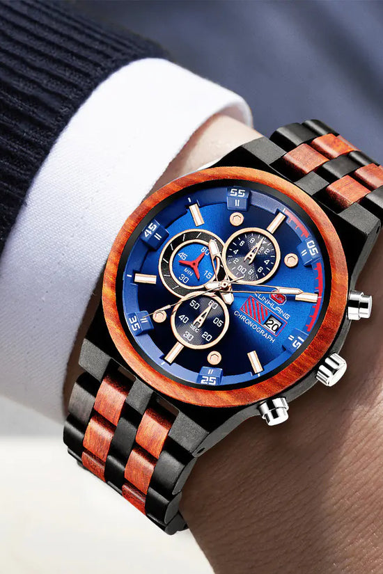 Reloj deportivo de madera, multifuncional luminoso